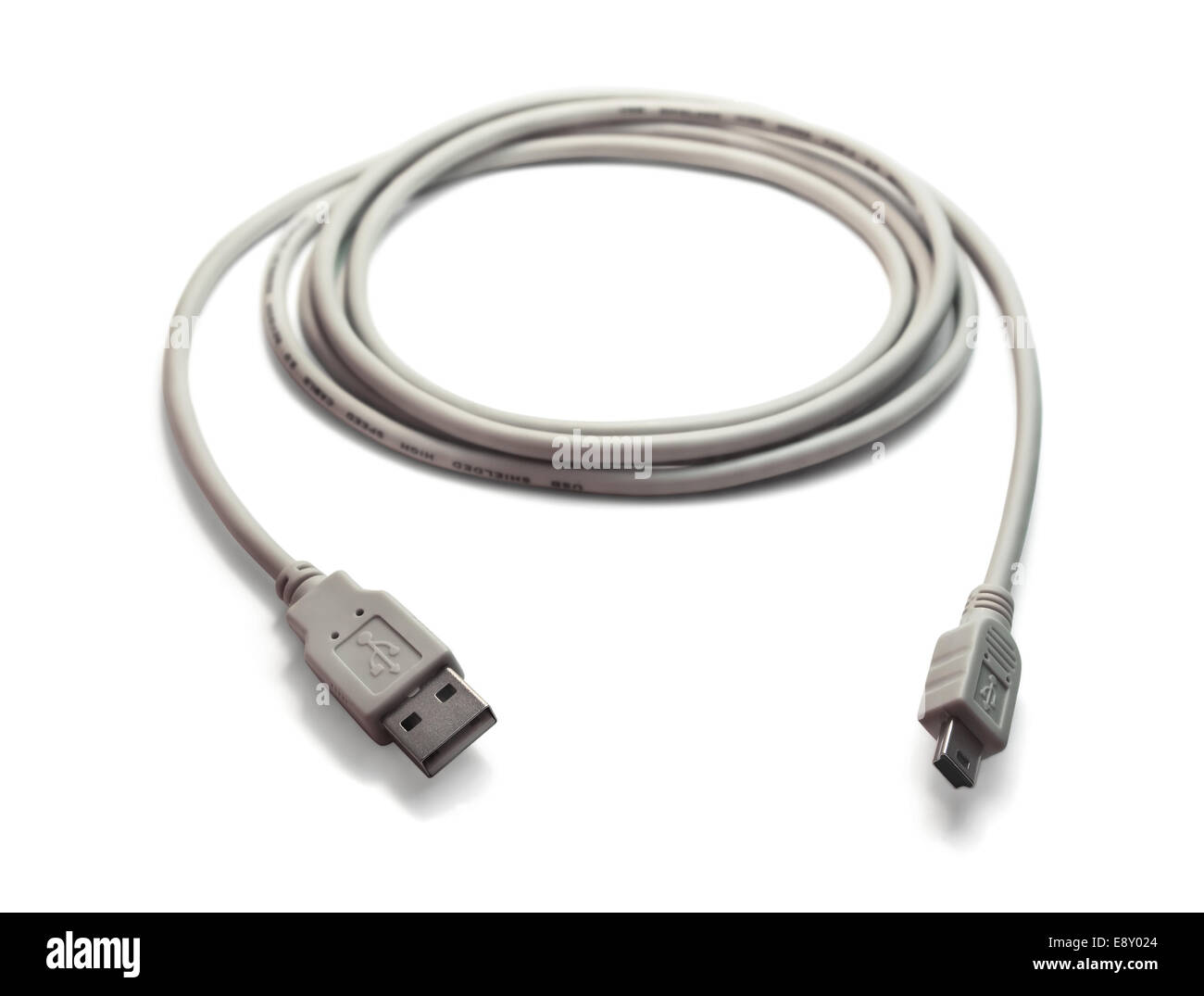USB - mini USB cable Stock Photo