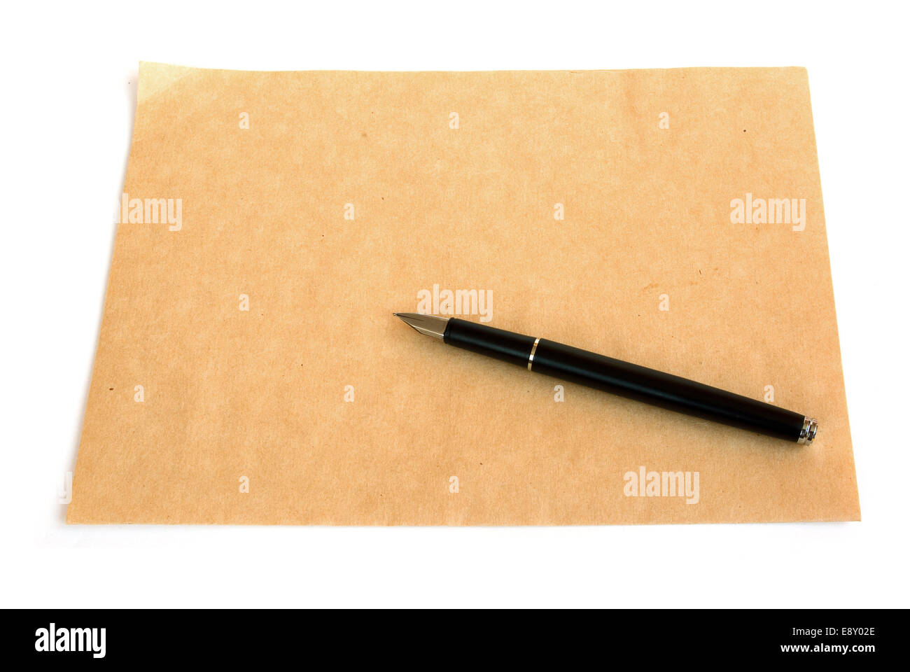 Pen and rough paper Stock Photo