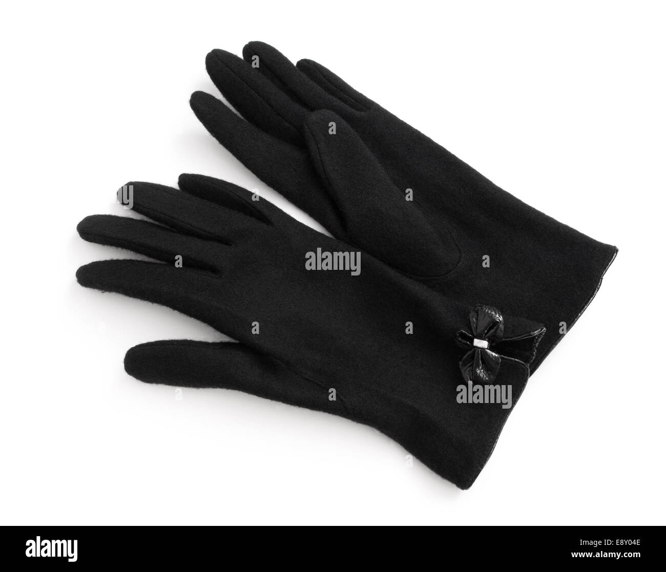 Black wool gloves Stock Photo Alamy