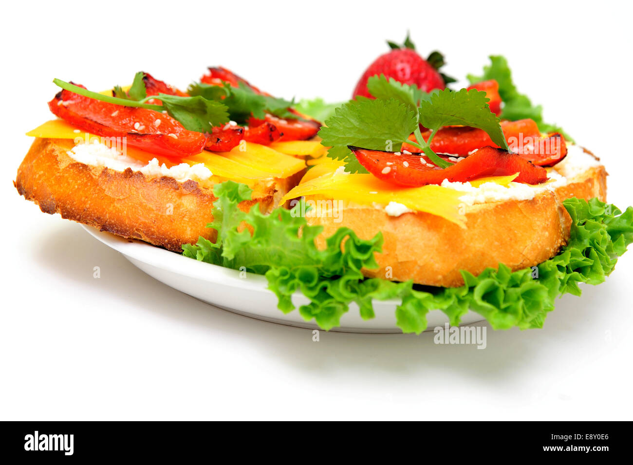 Cheese And Pepper Sandwich Stock Photo