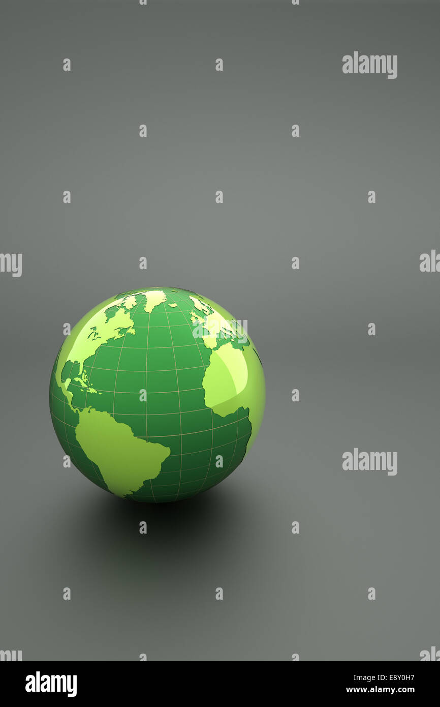 green 3d earth on white background Stock Photo - Alamy