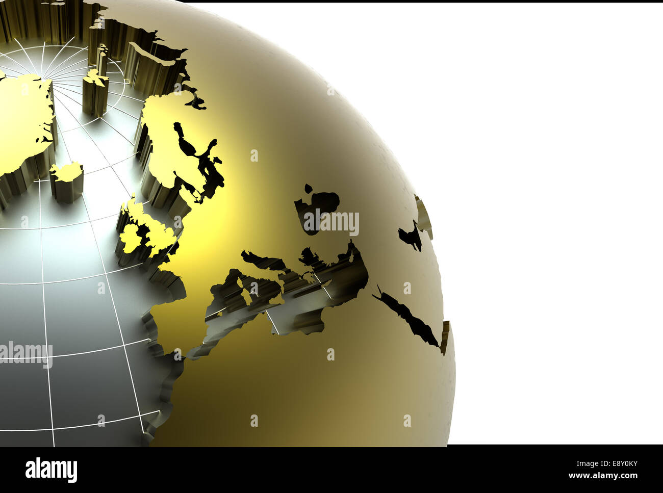 3d golden globe Stock Photo - Alamy