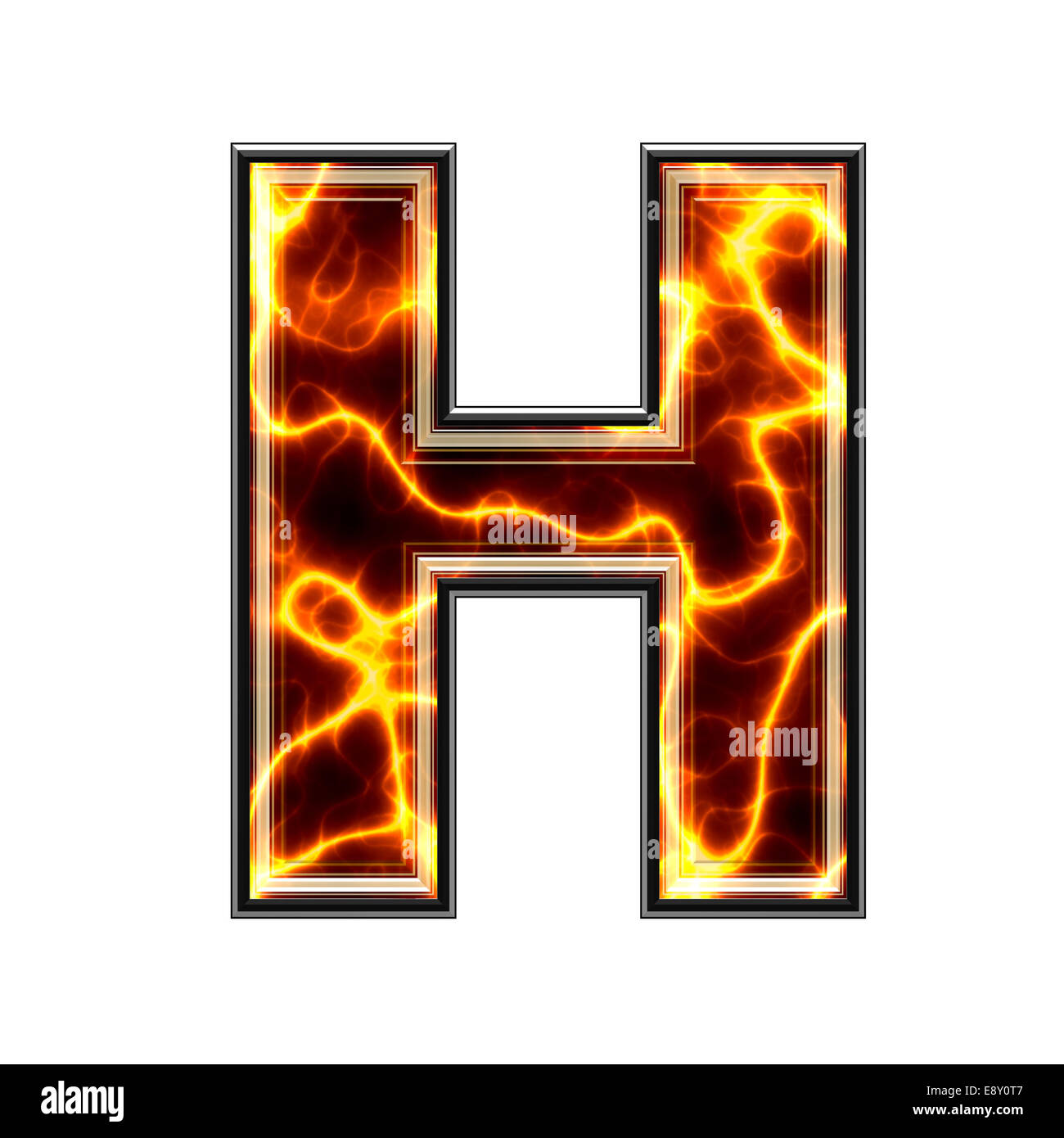 3d electric letter -H- Stock Photo