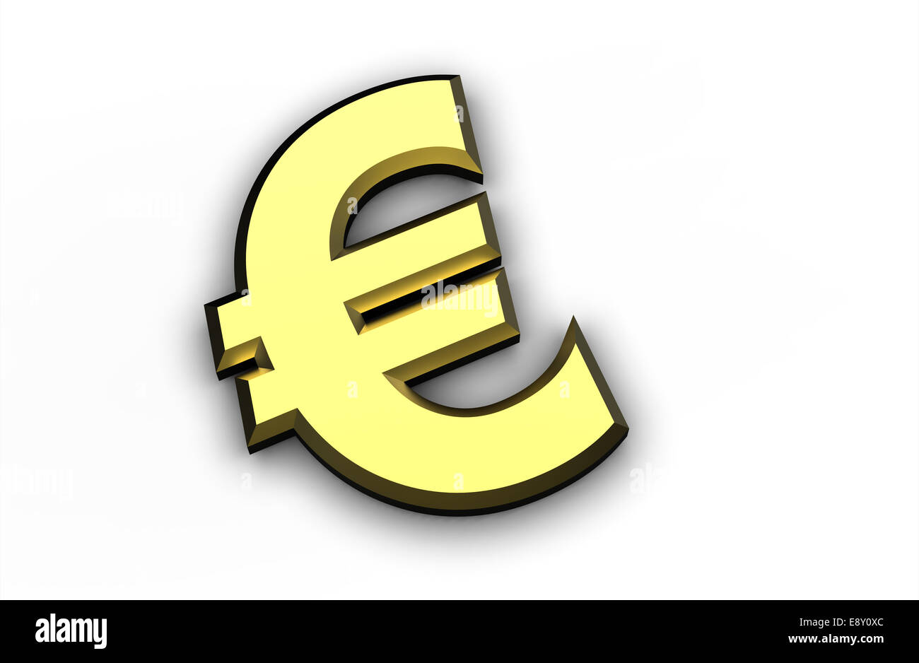3d golden Euro symbol isolated on a white background Stock Photo - Alamy