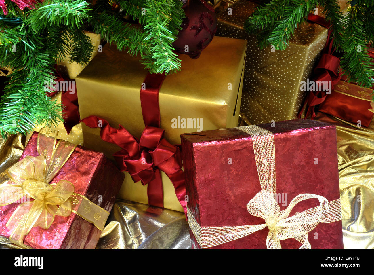 Christmas Gifrts Under The Tree Stock Photo Alamy