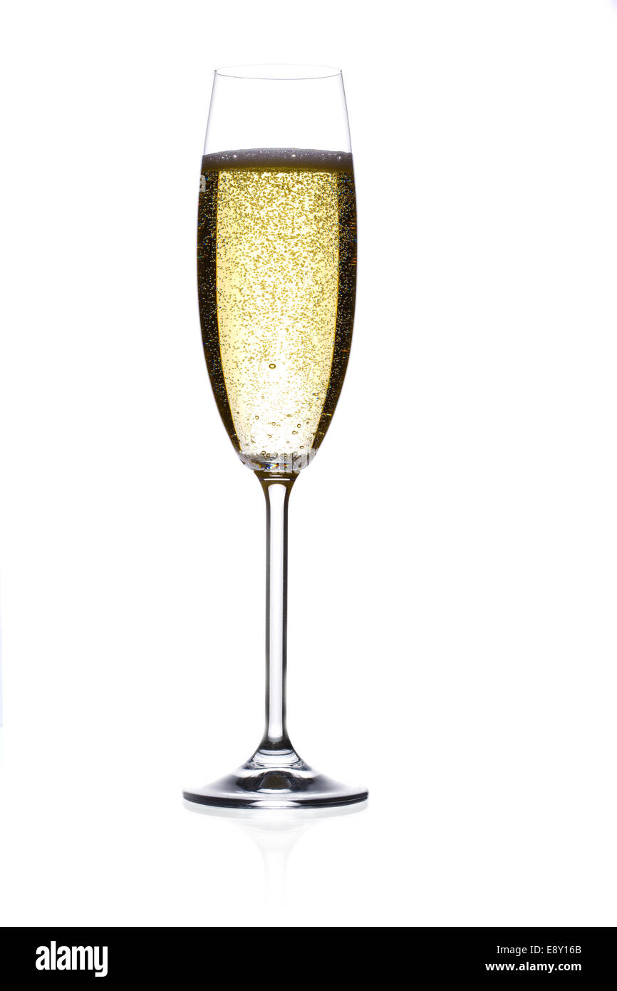 glass of sparkling wine Stock Photo