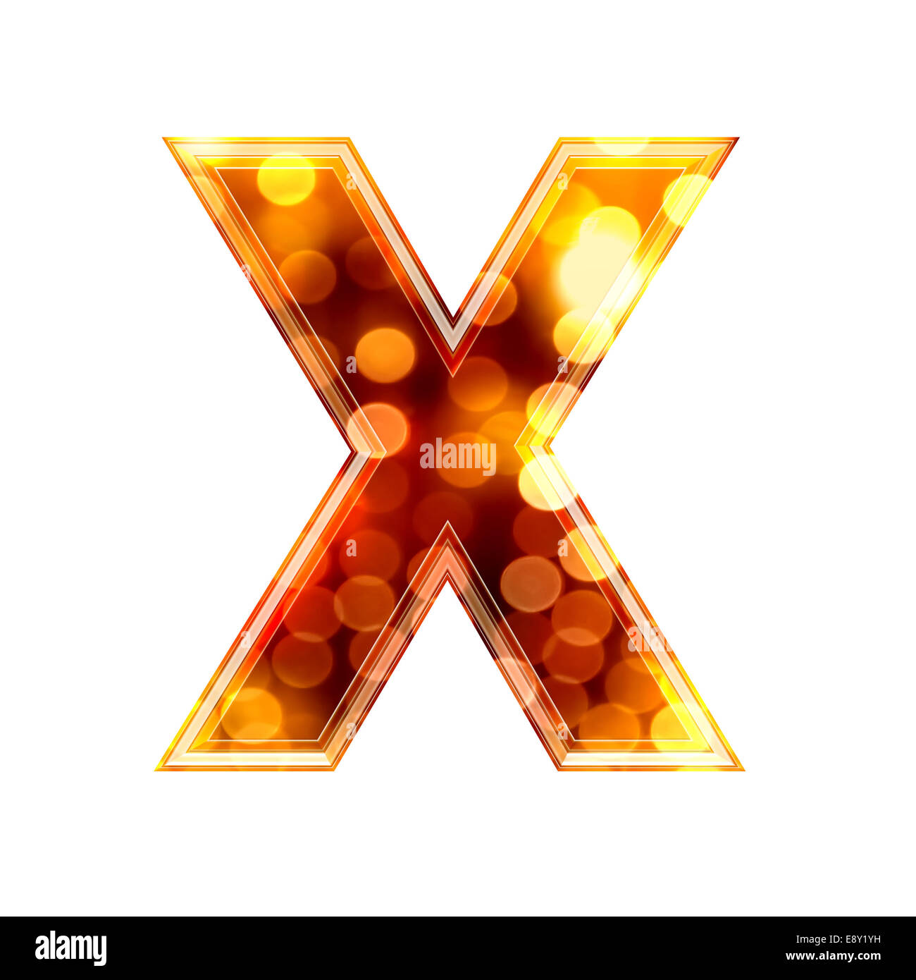 3d letter with glowing lights texture - X Stock Photo - Alamy