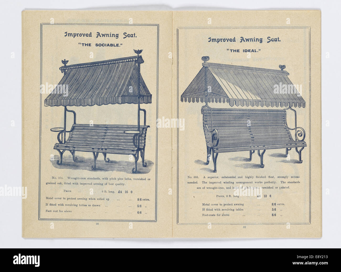 Pages from 'Catalogue of Garden Furniture and Requisites' Stock Photo