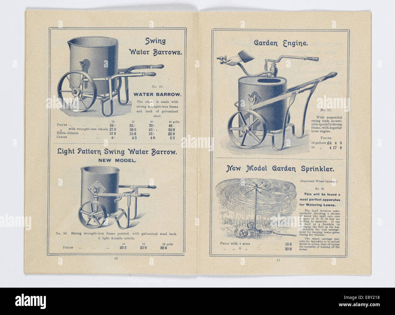 Pages from 'Catalogue of Garden Furniture and Requisites' Stock Photo