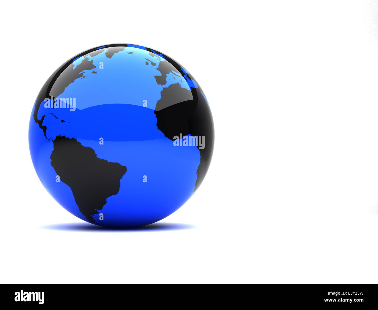 3d blue earth on white background Stock Photo Alamy
