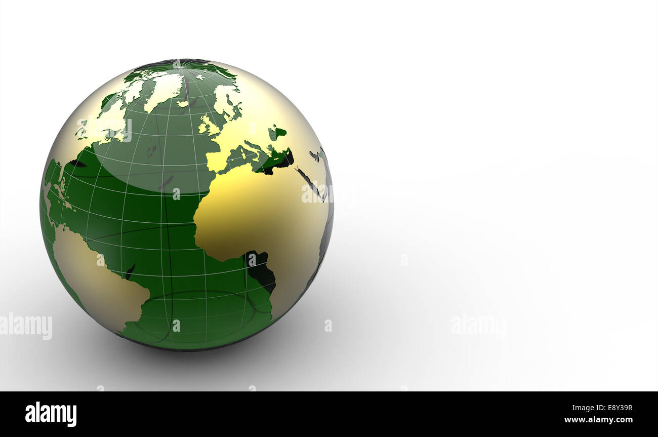 3d glossy globe on white background Stock Photo - Alamy