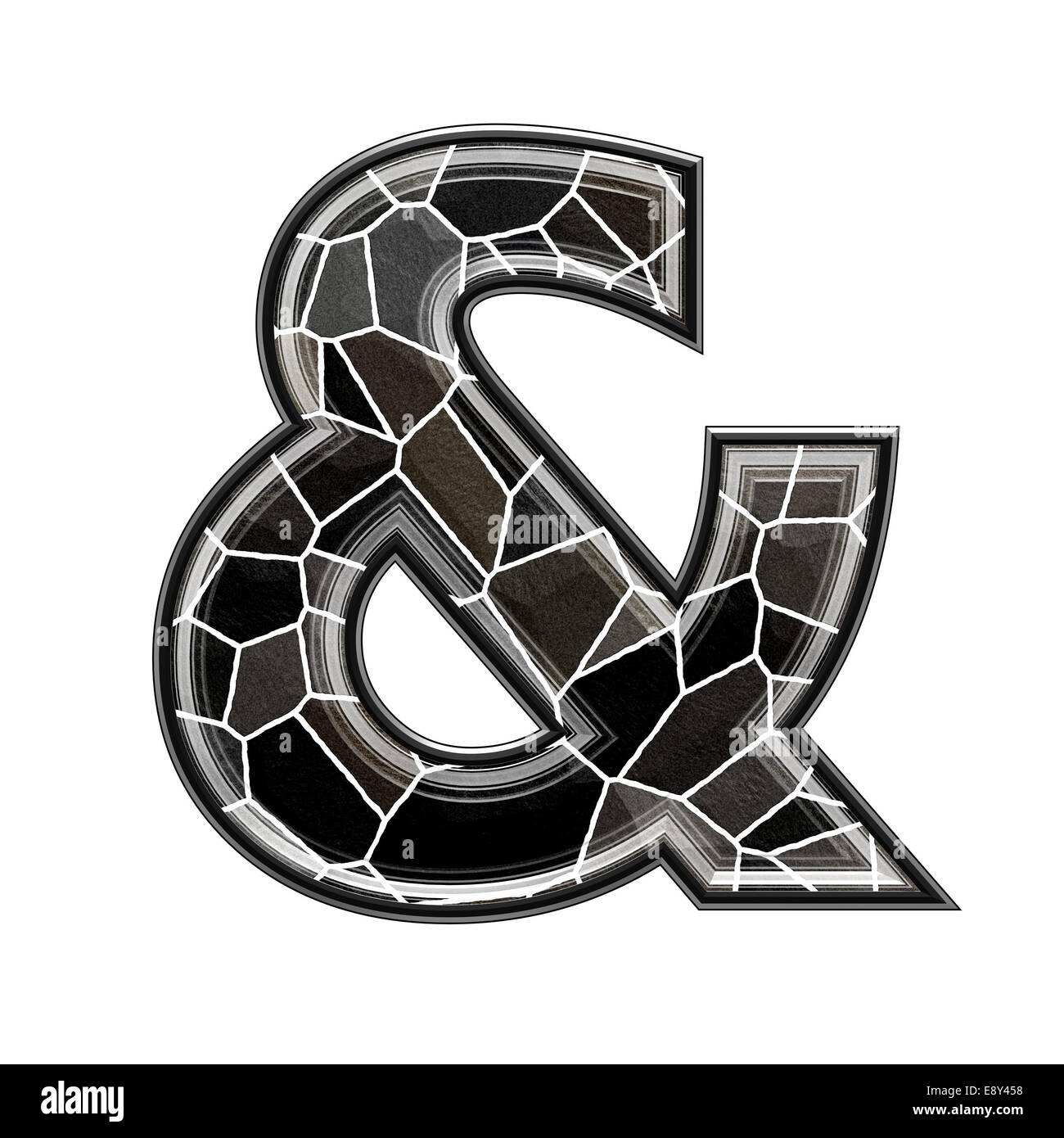 Abstract 3d sign with stone wall texture Stock Photo - Alamy