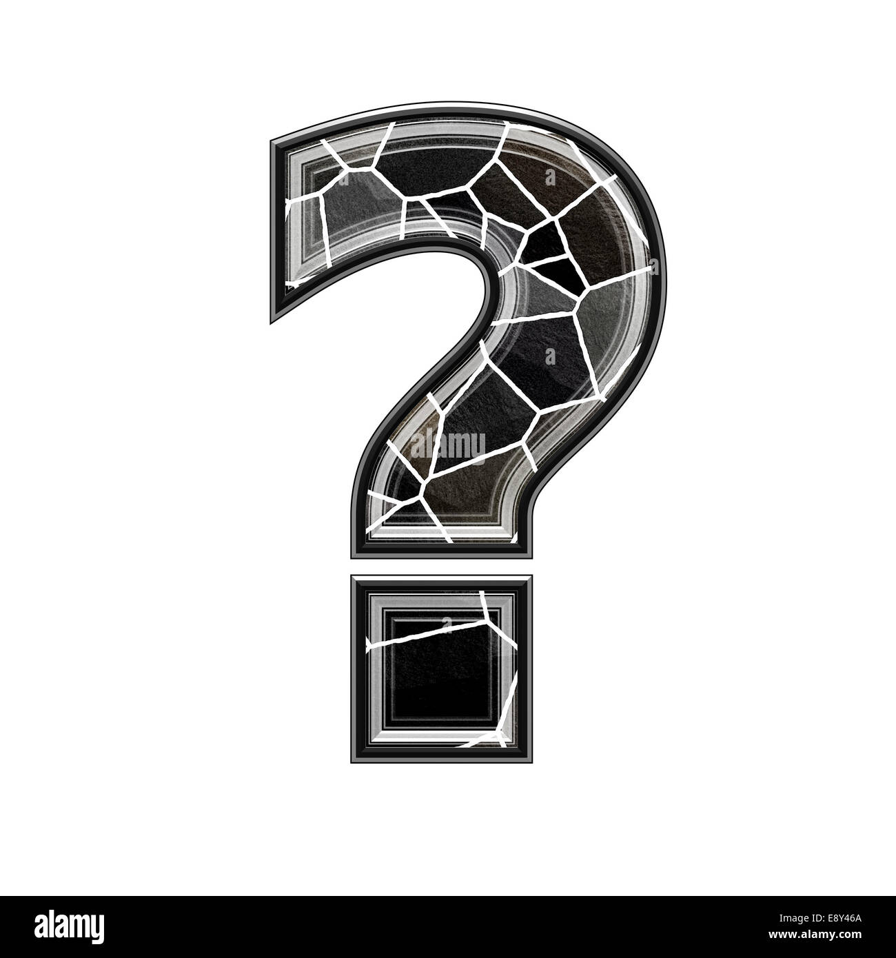 Abstract 3d sign with stone wall texture - interrogation point Stock ...