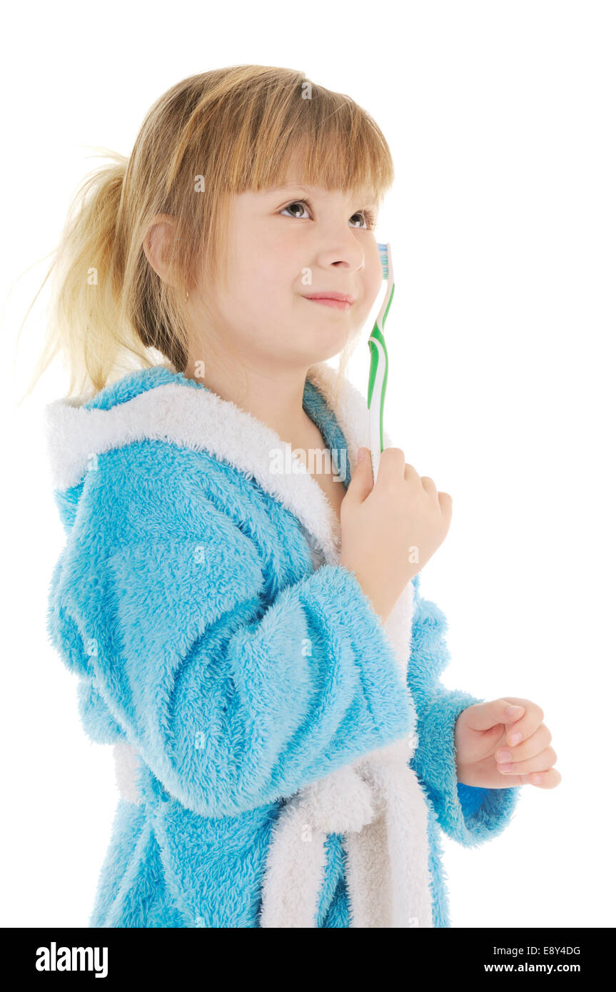 child with toothbrush Stock Photo Alamy
