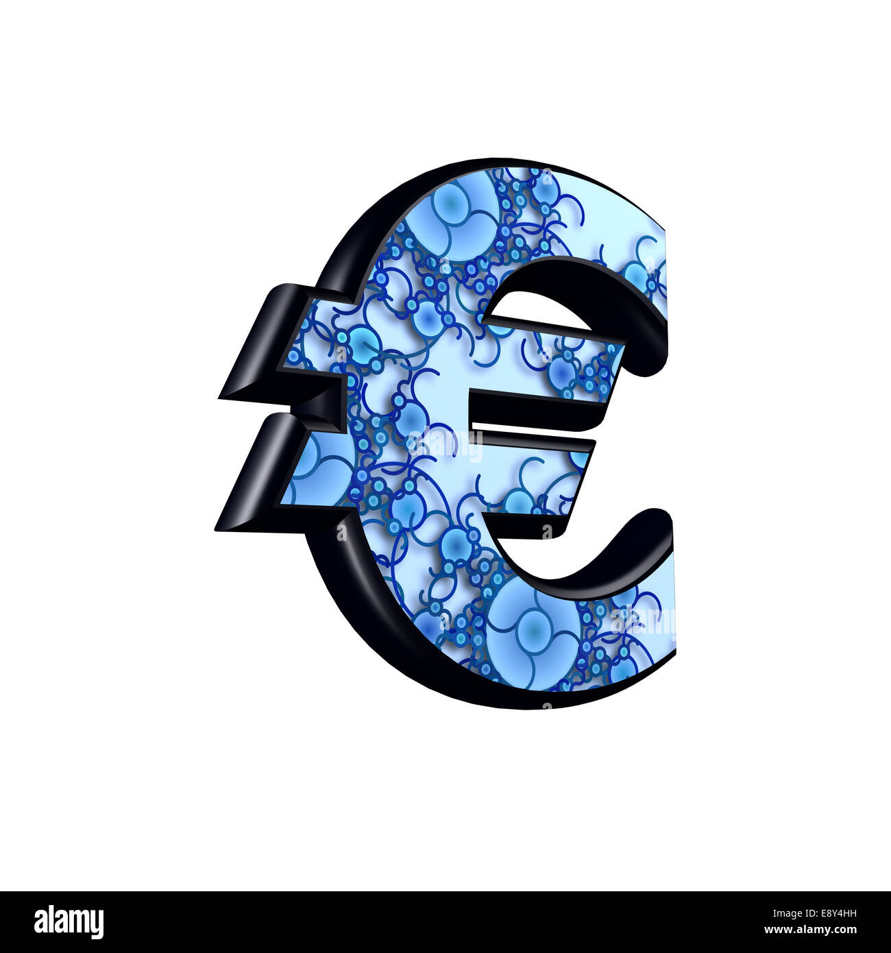3d currency sign with decorative blue texture - Euro Stock Photo - Alamy
