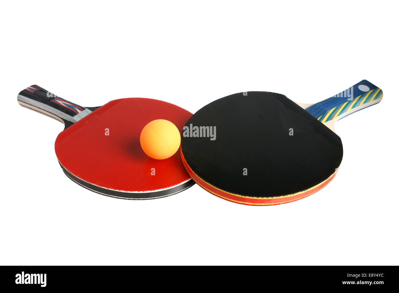 Table tennis rackets and ball Stock Photo Alamy