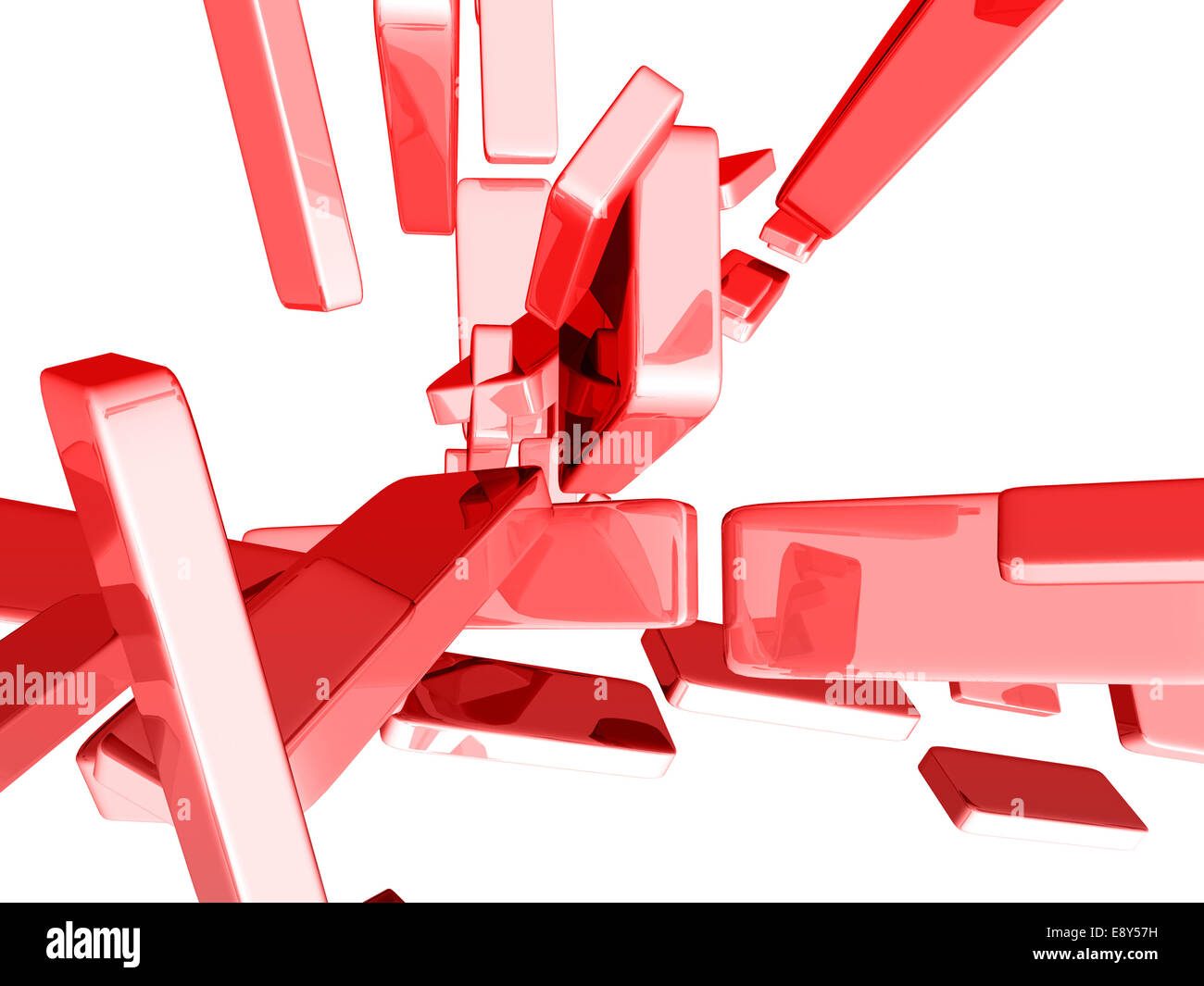 Red 3d cubes with glossy light effects Stock Photo