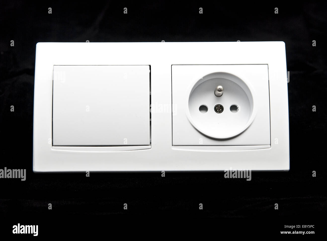 white electric switch and socket Stock Photo Alamy
