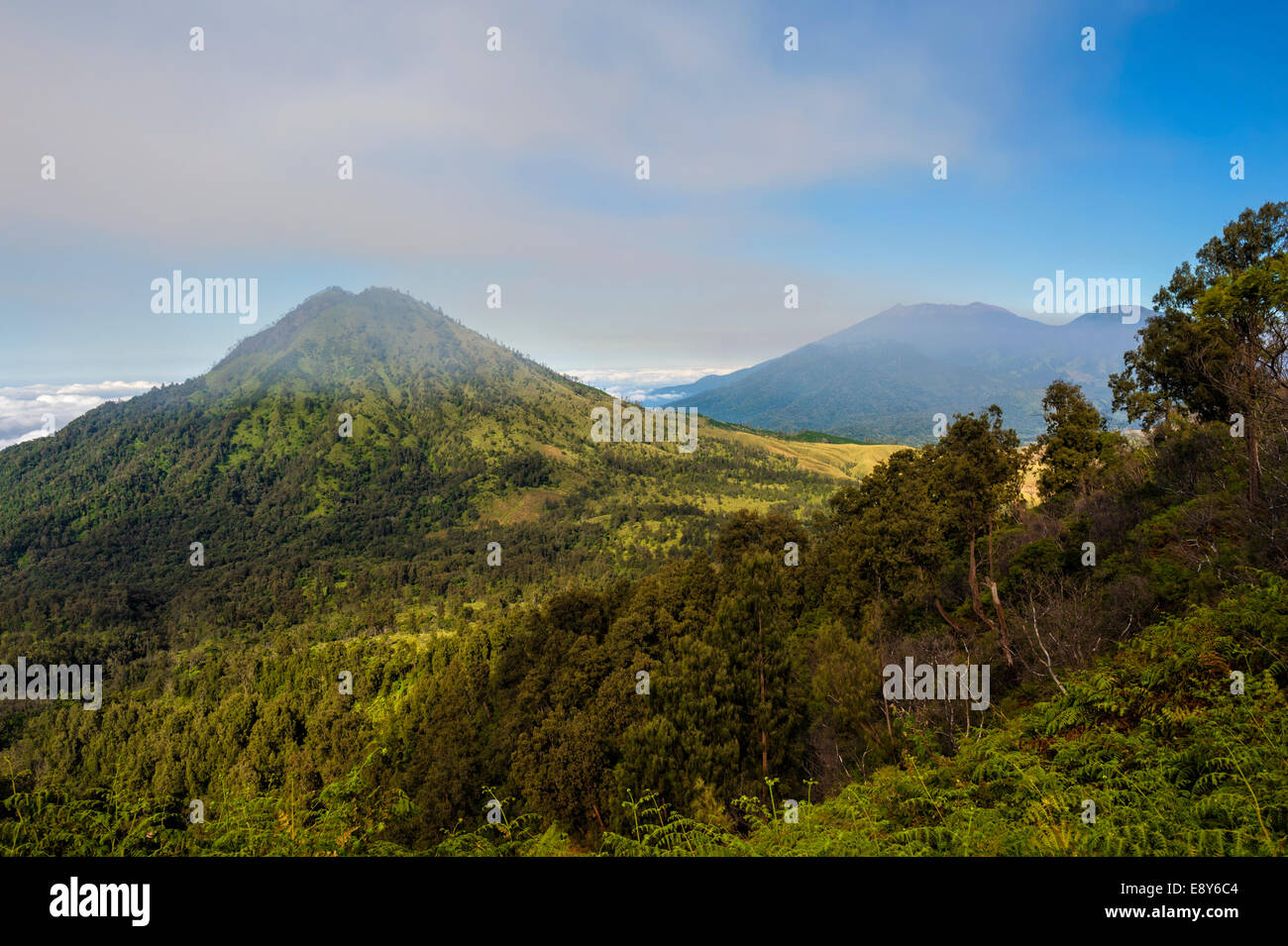 Kawah Ijen landscape (Ijen crater), Banyuwangi, East Java, Indonesia, Asia Stock Photo