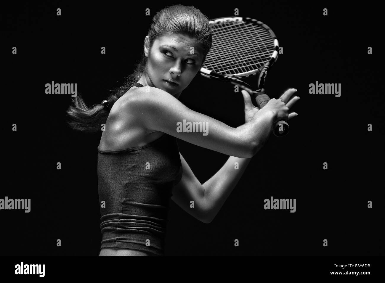 Tennis player Black and White Stock Photos & Images - Alamy
