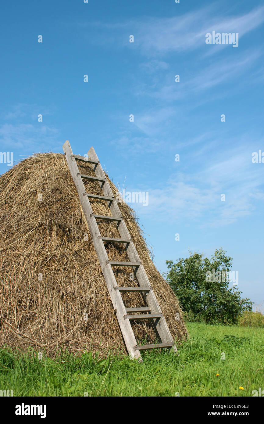 Triangular Haystack Hay haystack stack ladder hi-res stock photography and images - Alamy