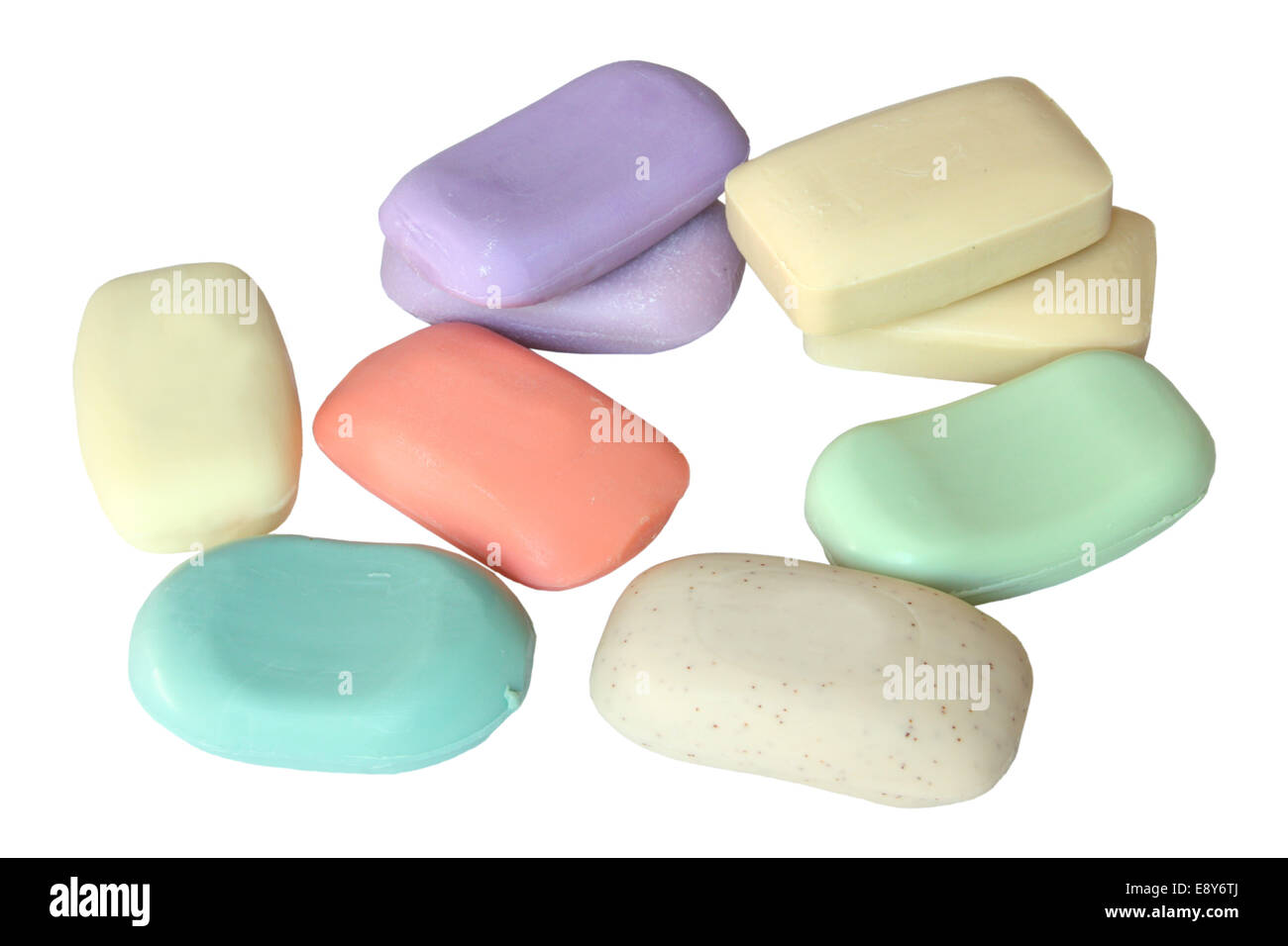 many different pieces of soap Stock Photo