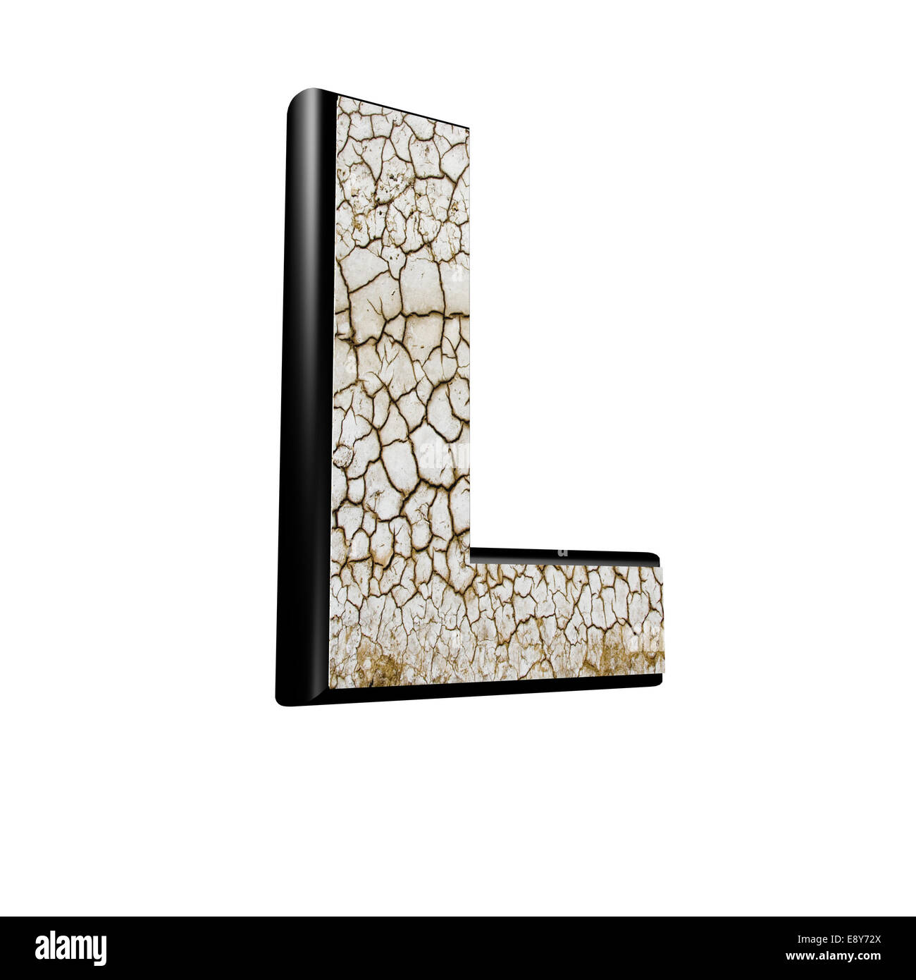 abstract 3d letter with dry ground texture - L - M Stock Photo - Alamy