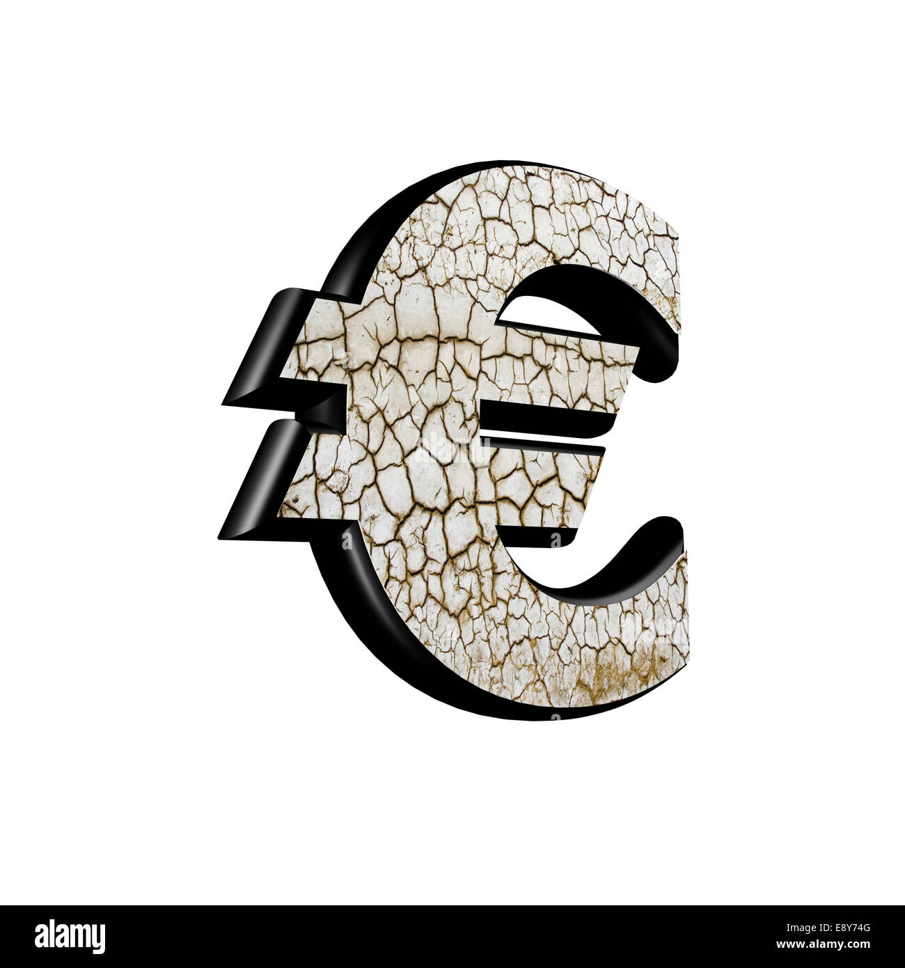 abstract 3d letter with dry ground texture Stock Photo