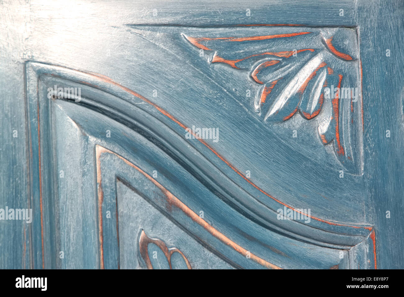 shabby chic art nouveau sideboard blue Stock Photo Alamy