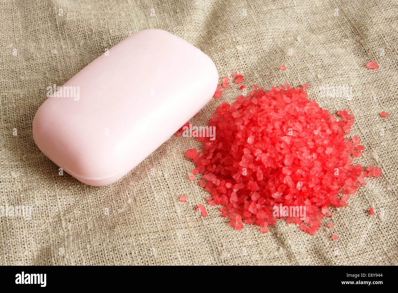 Bath salt and soap Stock Photo Alamy
