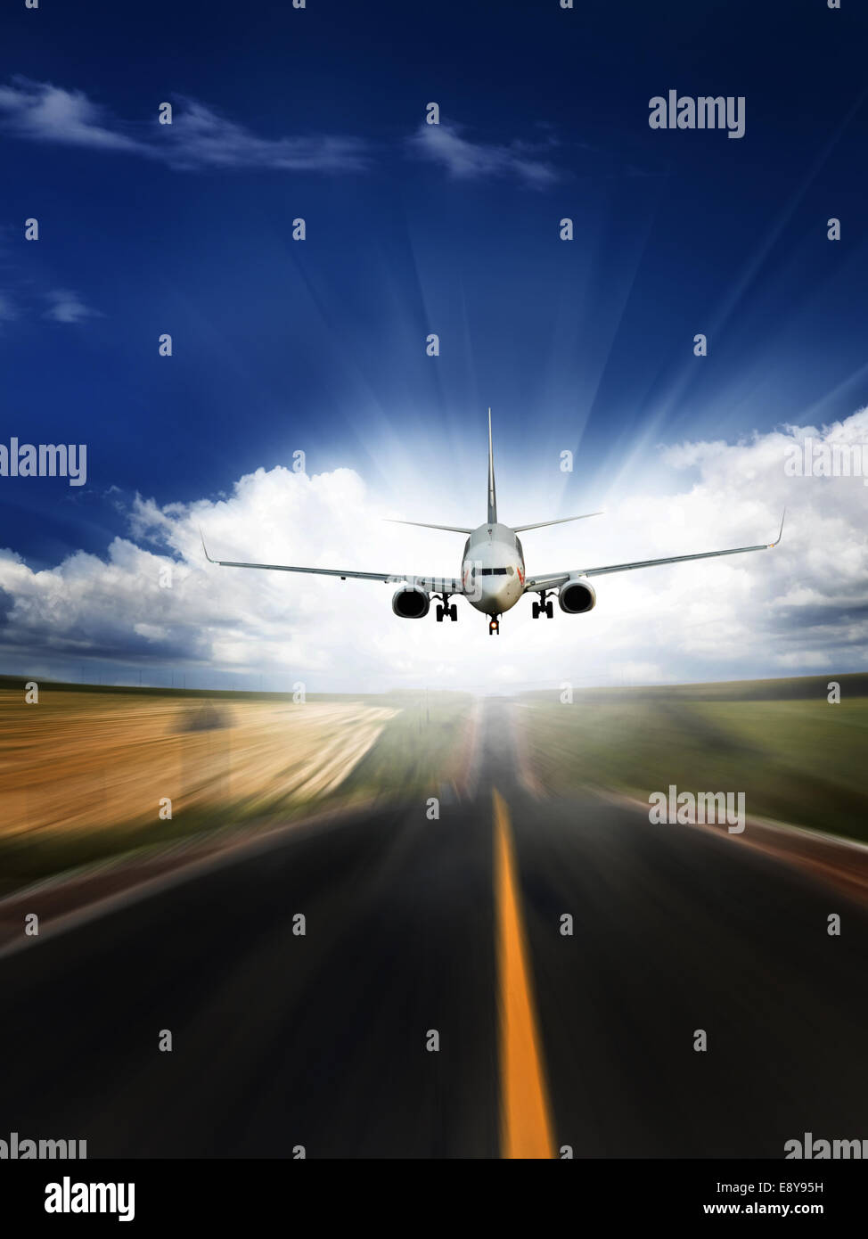 the airplane with the blue sky background Stock Photo - Alamy