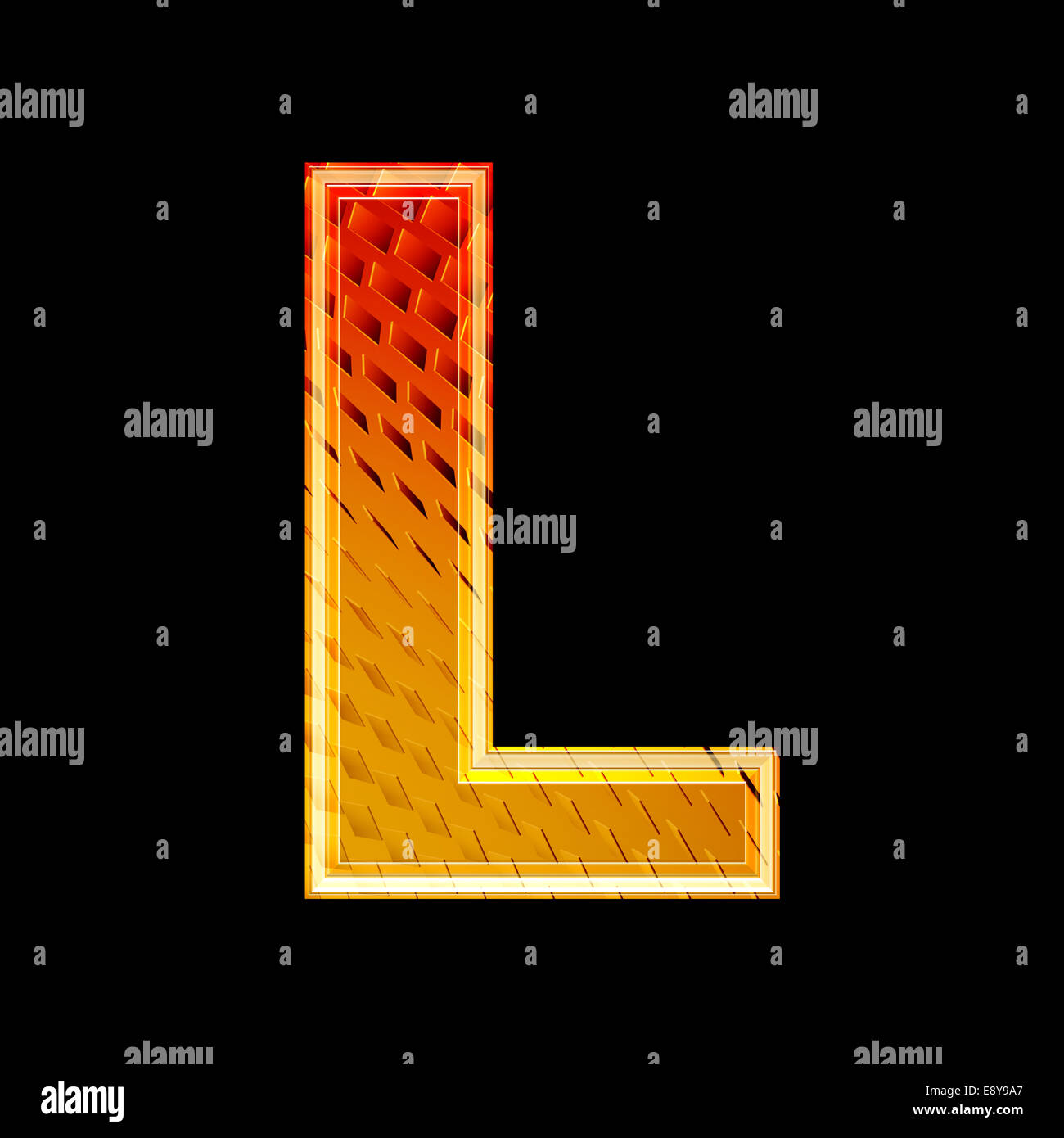 Abstract 3d letter with futuristic texture - L Stock Photo - Alamy