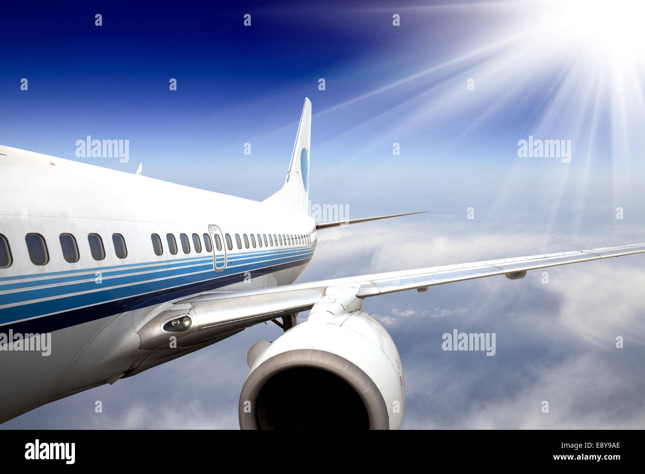 the airplane with the blue sky background Stock Photo - Alamy