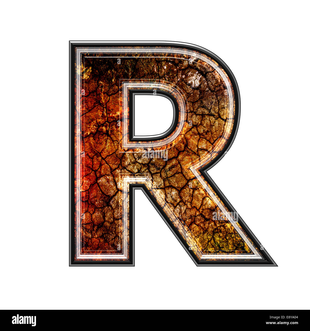 3d letter with grunge texture - R Stock Photo - Alamy