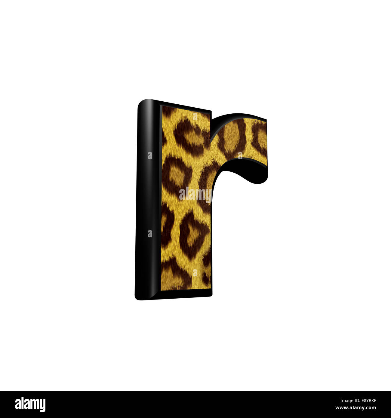 3d letter with panther skin texture - R Stock Photo