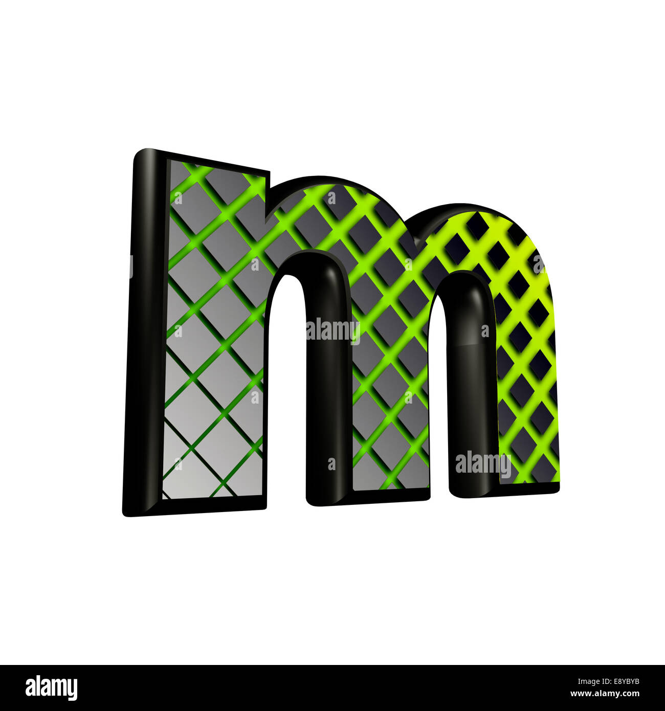 3d letter with green futuristic texture - M Stock Photo - Alamy