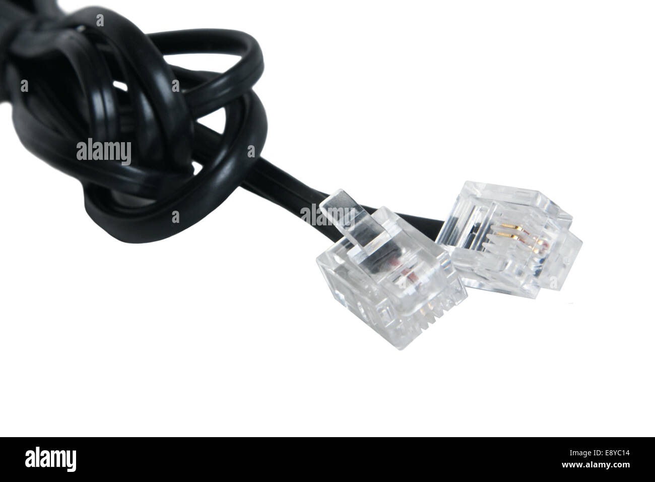 Telephone wire with connector Stock Photo Alamy