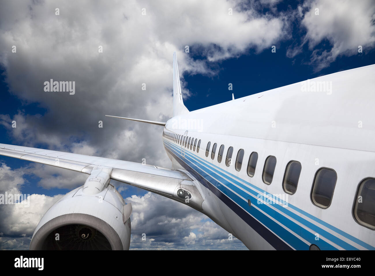 the airplane with the blue sky background Stock Photo - Alamy