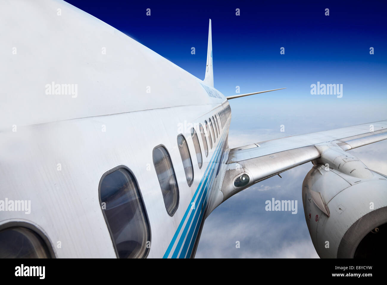 the airplane with the blue sky background Stock Photo - Alamy