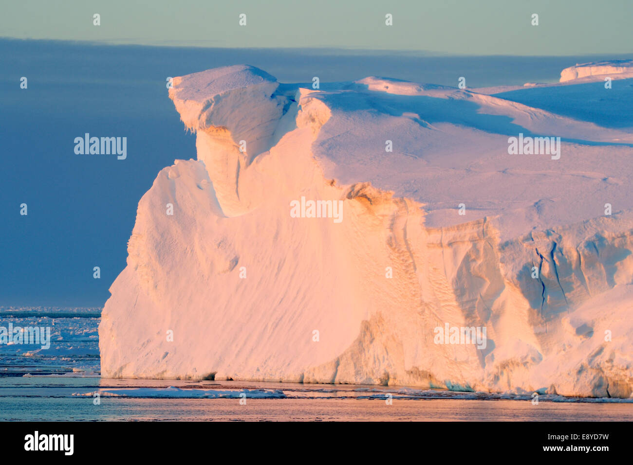 Morning sunlight on an iceberg at the Ross sea, Antarctica. Stock Photo