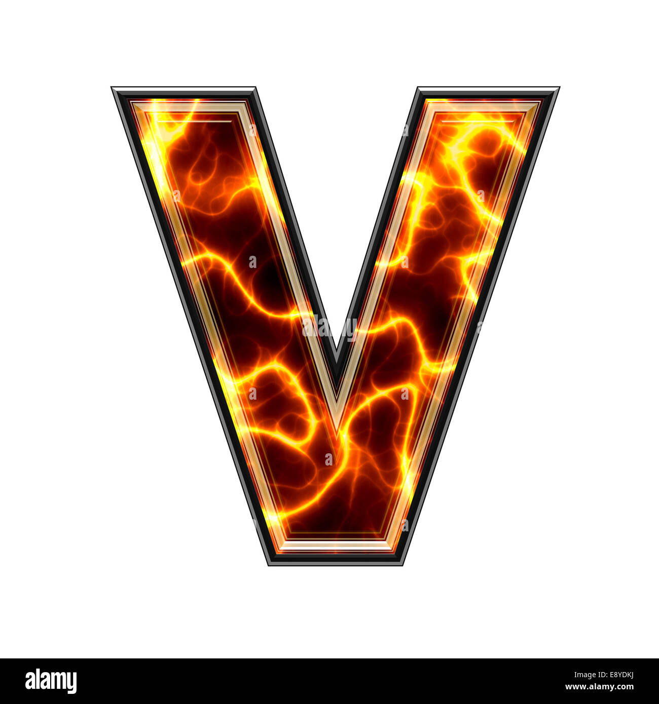 3d electric letter -V Stock Photo - Alamy