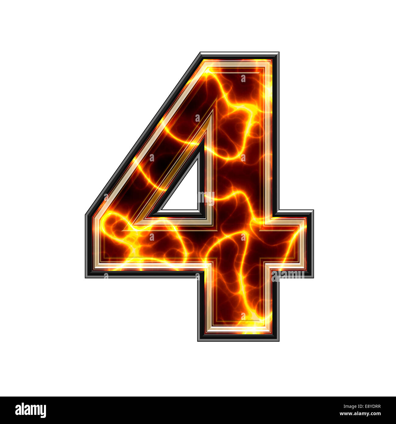 3d electric number -4- Stock Photo