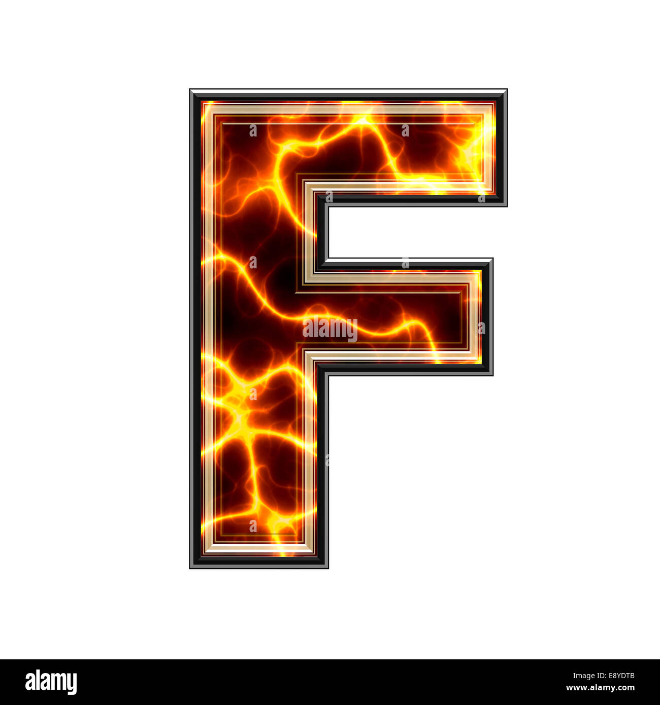 3d electric letter -F- Stock Photo