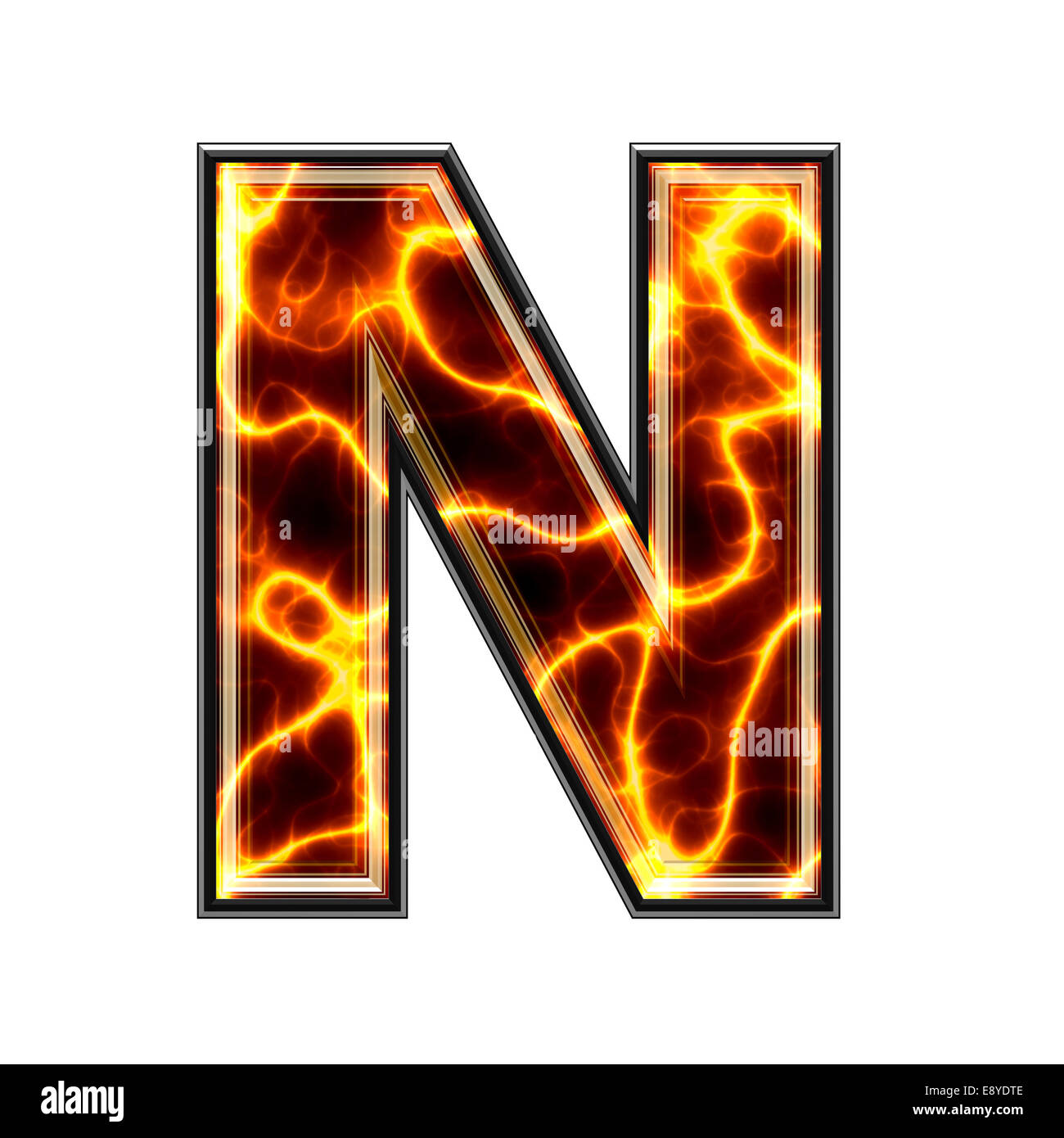 3d electric letter -N- Stock Photo