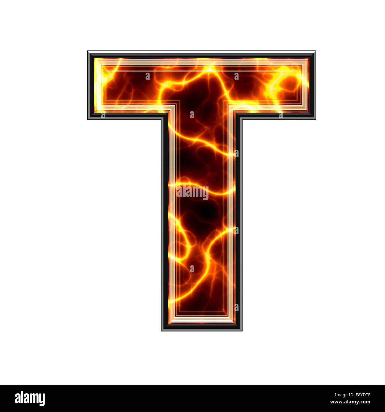 3d electric letter -T- Stock Photo