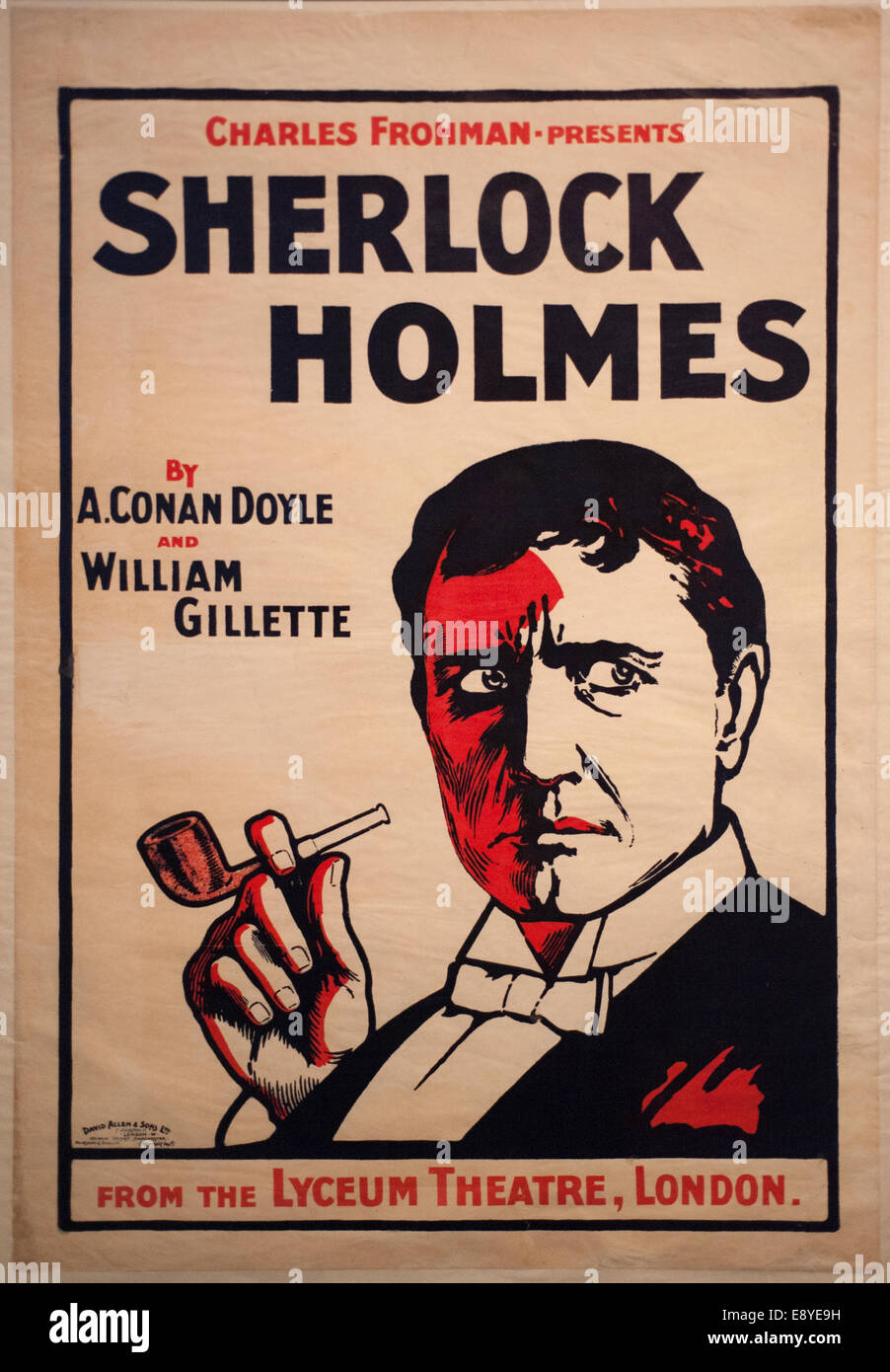 Sherlock Holmes Charles Frohman William Gillette Theatre 12x8" Reprint Poster