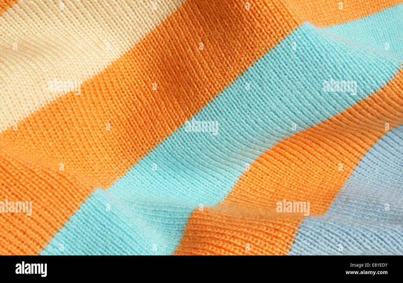 Striped knitted fabric Stock Photo