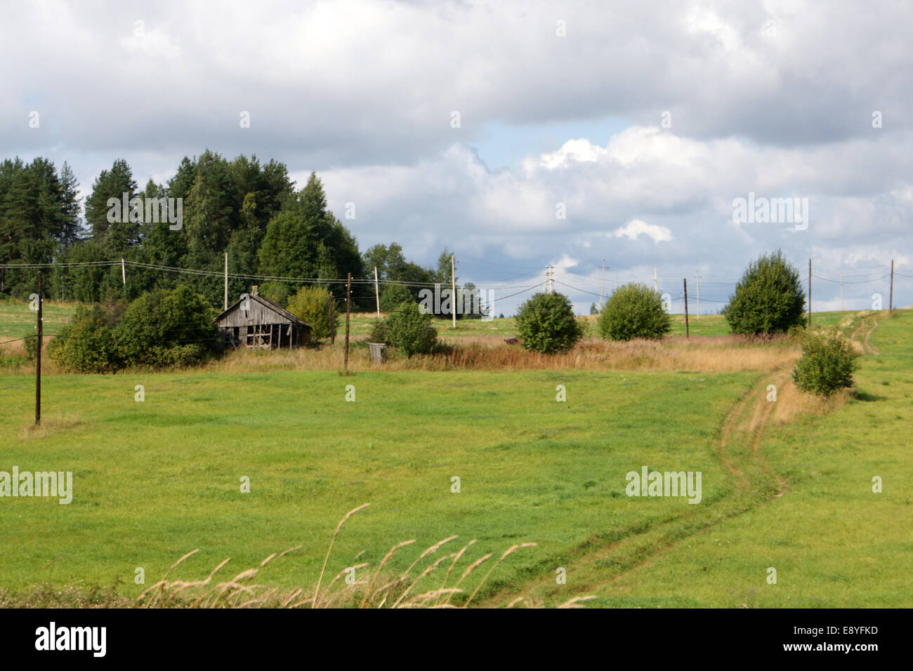 Rural landscape with old house Stock Photo - Alamy