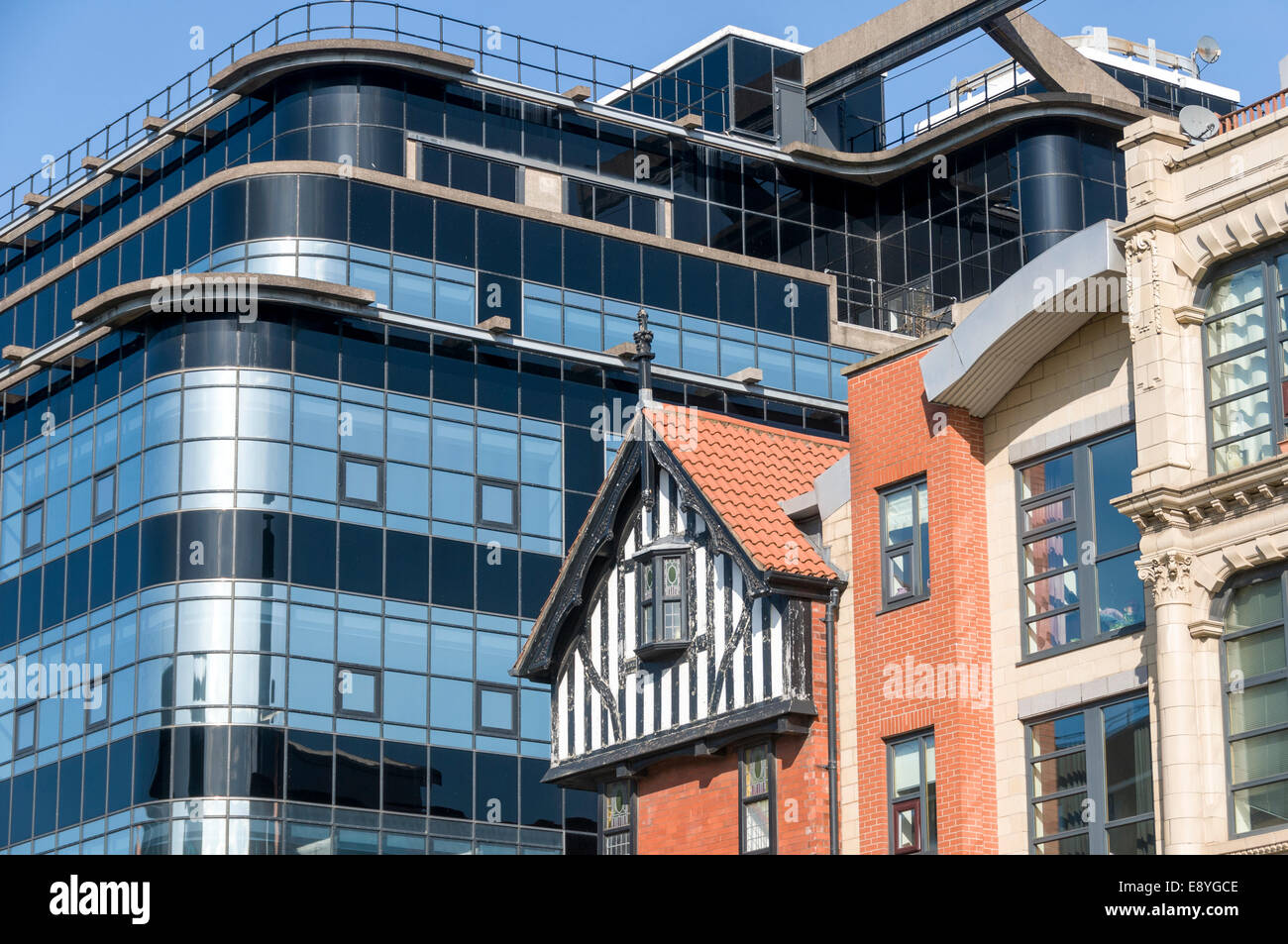 Daily Express building (1939) and the Derros Building (1899). Great Ancoats Street, Manchester, England, UK. Stock Photo