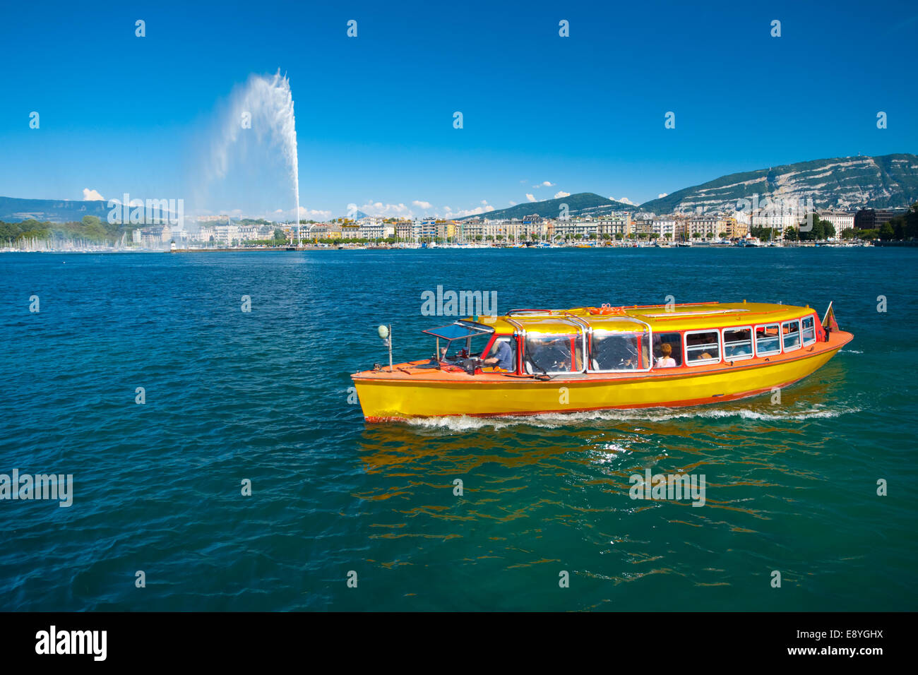 Lake Geneva Water Taxi Stock Photo Alamy